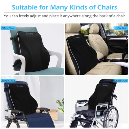Lumbar Support Pillow for Office Chair Car Lumbar Pillow Lower Back Pain Relief Memory Foam Back Cushion with 3D Mesh Cover Gaming Chair Back Pillow Ergonomic Back Rest for Wheelchair Desk 🍁 All In One Marketplace Canada