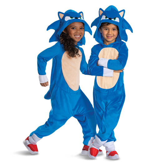 Sonic Costume for Toddlers, Official Sonic Movie 3 Posh Halloween Costume with Detachable Tail, Toddler Size (3T-4T)