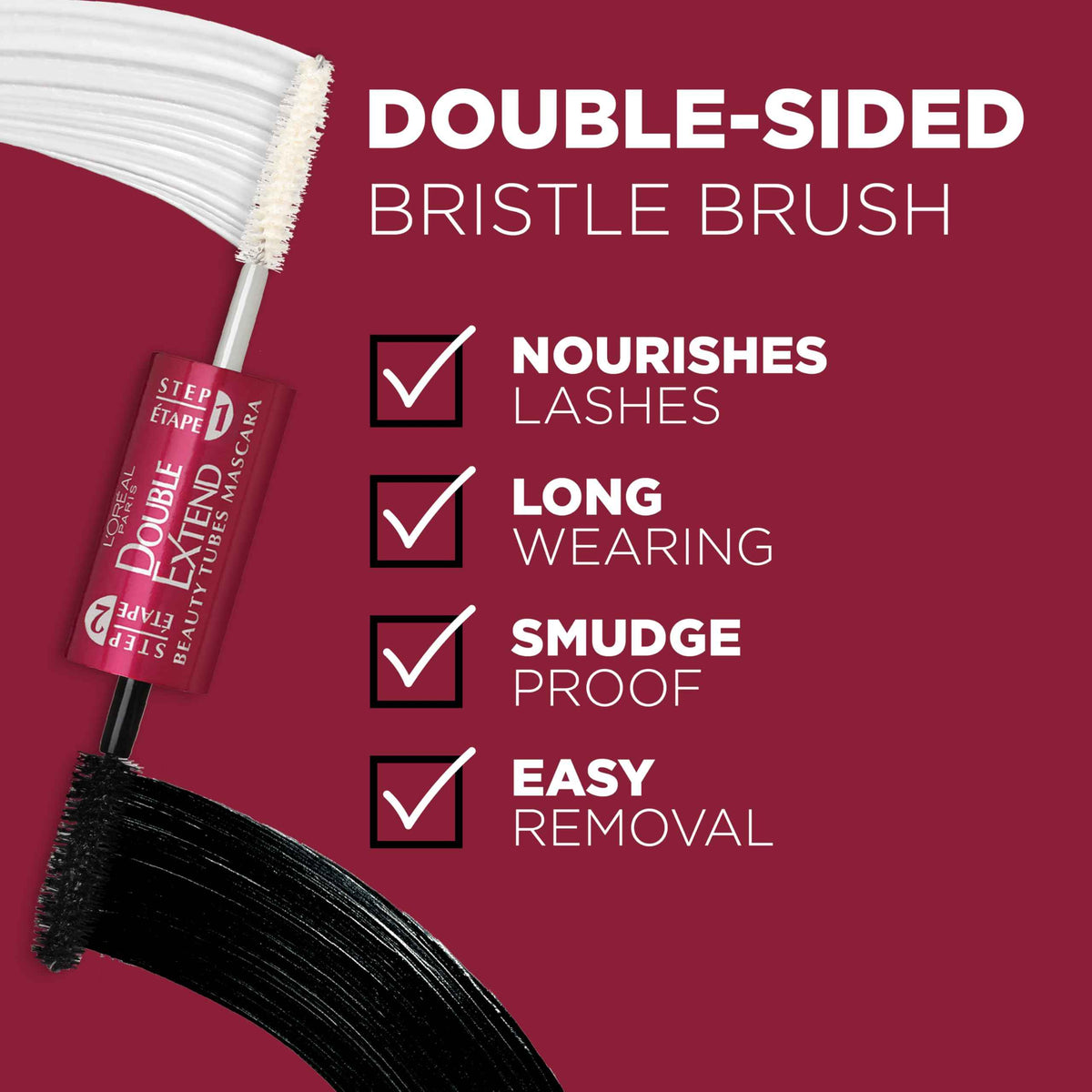 L’Oréal Paris Double Extend Tubing Mascara, Smudge-Free Formula Nourish Lashes, Beauty Tubes Lengthening, Blackest Black, 5ml 🍁 All In One Marketplace Canada