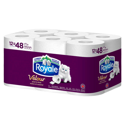 Royale Velour Toilet Paper, 12 Equal 48 Rolls, 284 Bathroom Tissues per roll 🍁 All In One Marketplace Canada