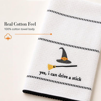 Mud Pie Halloween Towel, Drive Stick, 16 1/2" x 26"