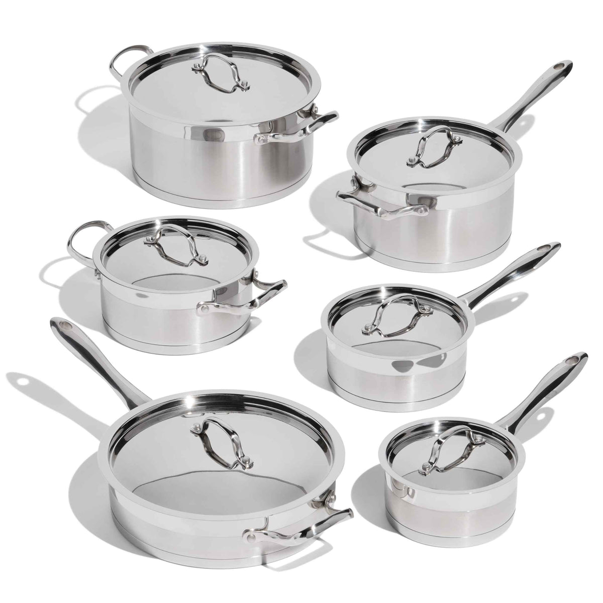 Lagostina Moderna 12-Piece Stainless Steel Cookware Set, Commercial Capsule Base, Induction Safe Pots and Pan Set Includes Saucepan, Casserole, Dutch Oven & Lids, Oven Safe up to 400°F / 204ºC 🍁 All In One Marketplace Canada