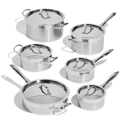 Lagostina Moderna 12-Piece Stainless Steel Cookware Set, Commercial Capsule Base, Induction Safe Pots and Pan Set Includes Saucepan, Casserole, Dutch Oven & Lids, Oven Safe up to 400°F / 204ºC 🍁 All In One Marketplace Canada