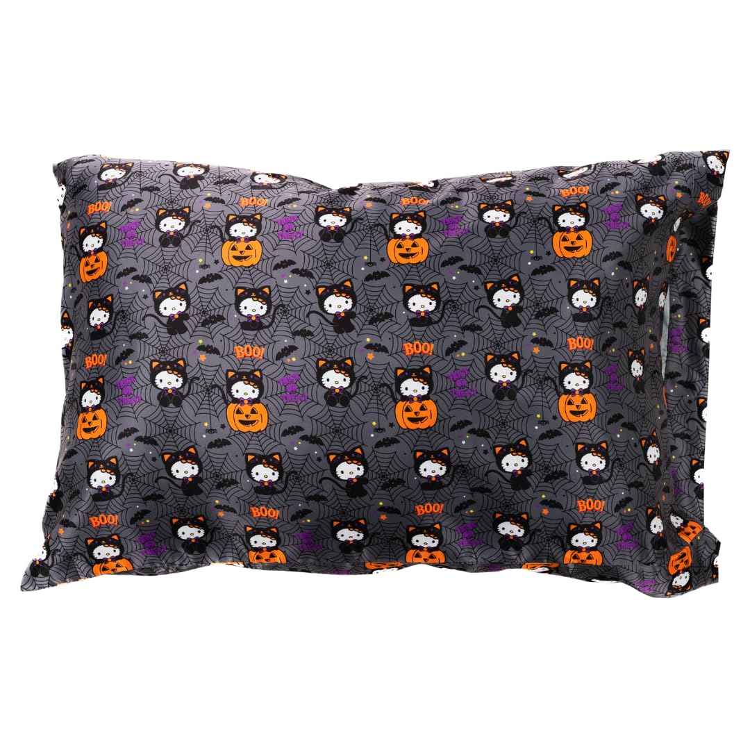 Sanrio Hello Kitty Skeleton Halloween Beauty Silky Satin Standard Reversible Pillowcase Cover 20x30 for Hair and Skin, (Officially Licensed Product) by Franco Collectibles