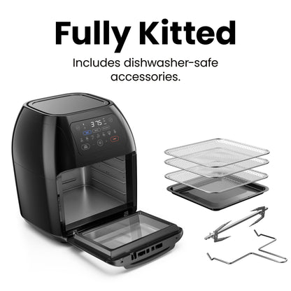CHEFMAN Multifunctional Digital AirFryer+ Rotisserie,Dehydrator, Convection Oven17 Touch Screen Presets Fry,Roast,Dehydrate, Bake, XL 10L Family Size,Auto Shutoff,Large Easy-View Window Black,10 Quart 🍁 All In One Marketplace Canada