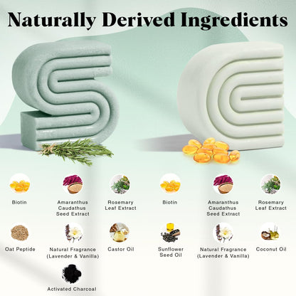 Kitsch Rosemary & Biotin Shampoo and Conditioner Set for Hair Growth - Strengthening, Thickening & Volumizing Shampoo and Conditioner Bar - Paraben, Sulfate & Silicone Free - 2 pack 🍁 All In One Marketplace Canada