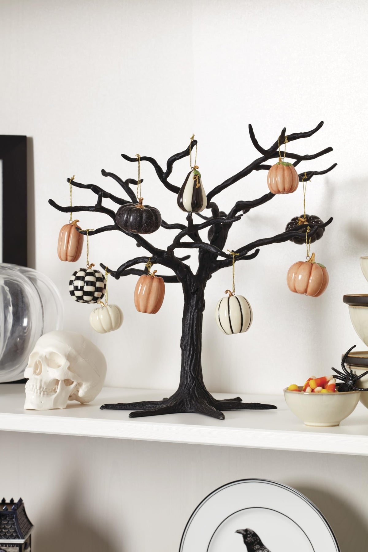 Lenox Matte Black Metal Halloween Mini Ornament Tree