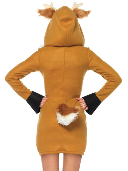 Leg Avenue Women's Hooded Cozy Fawn Halloween Costume, Multi, X-Large