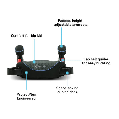 Graco TurboBooster Backless Booster Seat, Big Kid Car Seat from 18-45 kg (40-100 lb), Machine Washable Cover, Rio 🍁 All In One Marketplace Canada