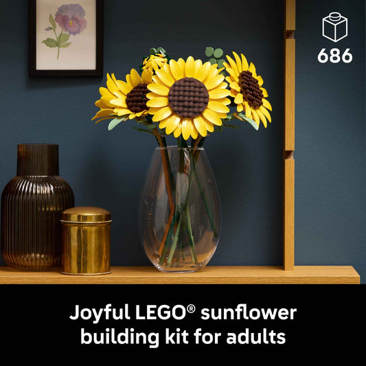LEGO Botanicals Sunflower Bouquet Building Set for Adults, Ages 18+ - Artificial Flowers for Home Office, Bedroom, or Desk Decor - Gifts for Women & Men - 11502 🍁 All In One Marketplace Canada