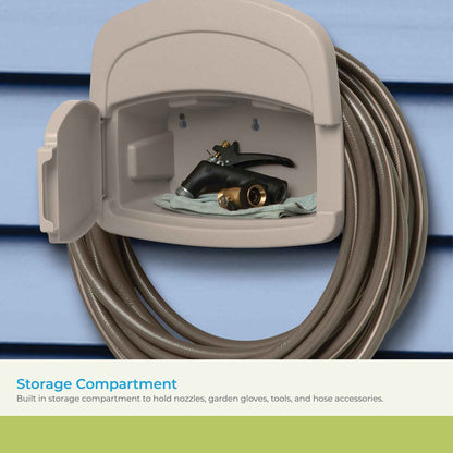 Suncast DHH150 Deluxe Garden Hose Hangout with 150-Foot Hose Capacity and Enclosed Storage Compartment, Taupe 🍁 All In One Marketplace Canada