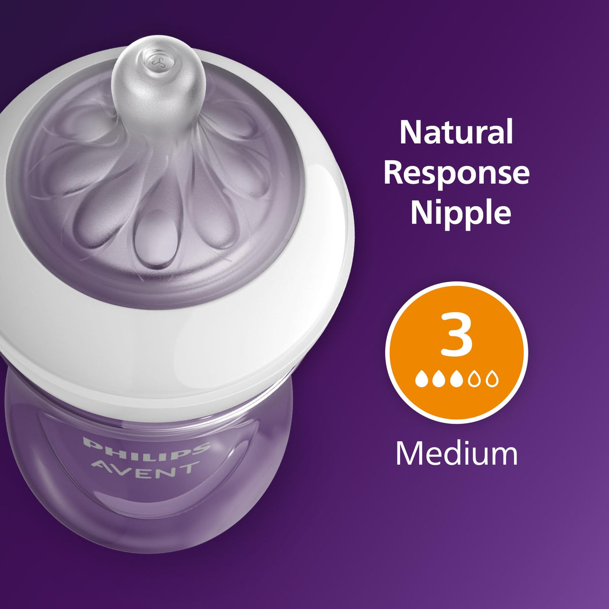 Philips Avent Natural Baby Bottles with Natural Response Nipples (Medium Flow, Flow 3), 9oz, 4-pack, SCY903/04 🍁 All In One Marketplace Canada