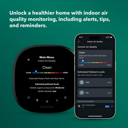 ecobee New Smart Thermostat Premium with Smart Sensor and Air Quality Monitor - Programmable Wifi Thermostat - Works with Siri, Alexa, Google Assistant 🍁 All In One Marketplace Canada
