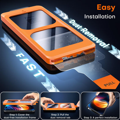 TOCOL 2 Pack for iPhone 16 Screen Protector [Instant Installation][Auto-Dust Removal][HD Clear], Unbreakable 9H+Hardness Shatterproof Tempered Glass [Bubble Proof] 🍁 All In One Marketplace Canada