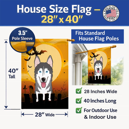 Caroline's Treasures BB1776CHF Halloween Alaskan Malamute Canvas House Size Flag, Multicolor, Large