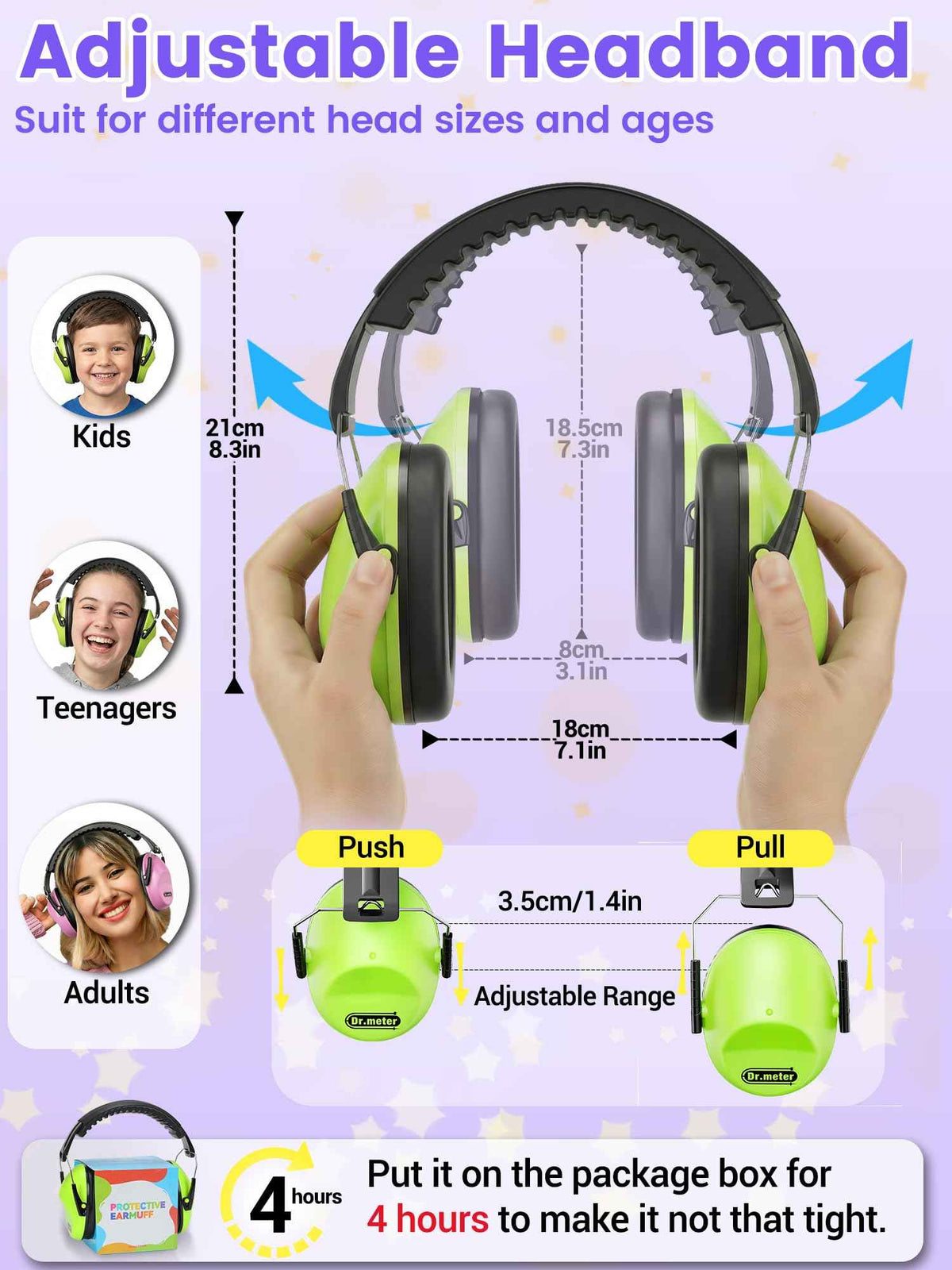 2 Pack Noise Cancelling Headphones for Kids: Dr.meter Kids Ear Protection Earmuffs for Autism Sensory - Hearing Protection Earmuffs for Monster Truck Concerts Study and Fireworks - (green+pink) 🍁 All In One Marketplace Canada