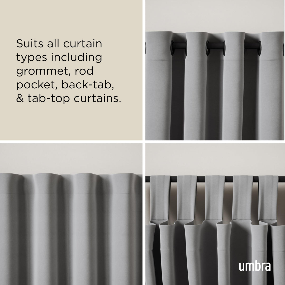 Umbra Twilight Double Curtain Rod Set – Wrap Around Design Ideal for Blackout or Room Darkening Panels, 30 to 84 Inches, Black 🍁 All In One Marketplace Canada