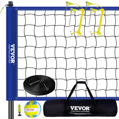 VEVOR Outdoor Portable Volleyball Net System, Adjustable Height Steel Poles, Professional Volleyball Set with PVC Volleyball, Pump, Carrying Bag, Heavy Duty Volleyball Net for Backyard, Beach, Lawn 🍁 All In One Marketplace Canada