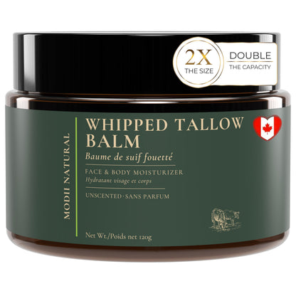 Whipped Beef Tallow Moisturizer - 100% Grass-Fed Tallow Face Balm with Honey, Jojoba Oil, Olive Oil & Sweet Almond Oil - Unscented - 120ml/4oz 🍁 All In One Marketplace Canada