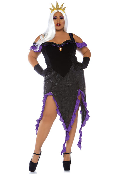 Leg Avenue Women's Sultry Sea Witch Halloween Costume, Multi, 3X / 4X