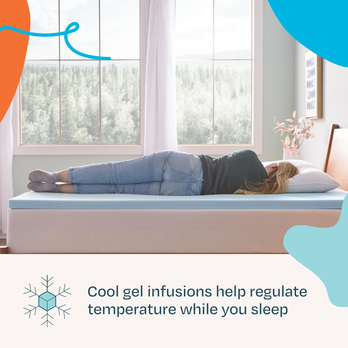 Linenspa 2 Inch Memory Foam Mattress Topper, Gel Infused Full Mattress Topper, CertiPUR-US Certified 🍁 All In One Marketplace Canada