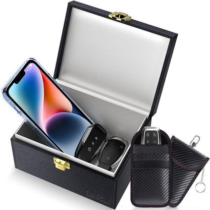 Samfolk Faraday Box with 2 Faraday Bags, Faraday Box for Car Keys, RFID Key Fob Protector Anti-Theft Key Fob Box, Anti-Theft Cages for Car Keys, Phone and Credit Card 🍁 All In One Marketplace Canada