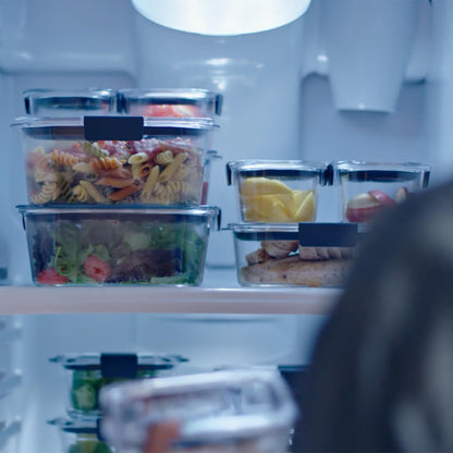 Rubbermaid Brilliance Glass Food Storage Containers, Set of 9 Food Containers with Lids (18 Pieces Total), BPA Free and Leak Proof 🍁 All In One Marketplace Canada
