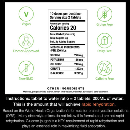Hydralyte Electrolyte Tablets | Lemon Lime Flavored Electrolytes | Pre-Workout and Post-Workout Hydration Solution to Enhance Performance and Maximize Recovery | (2 Tablets per Serving, 40 Count) 🍁 All In One Marketplace Canada