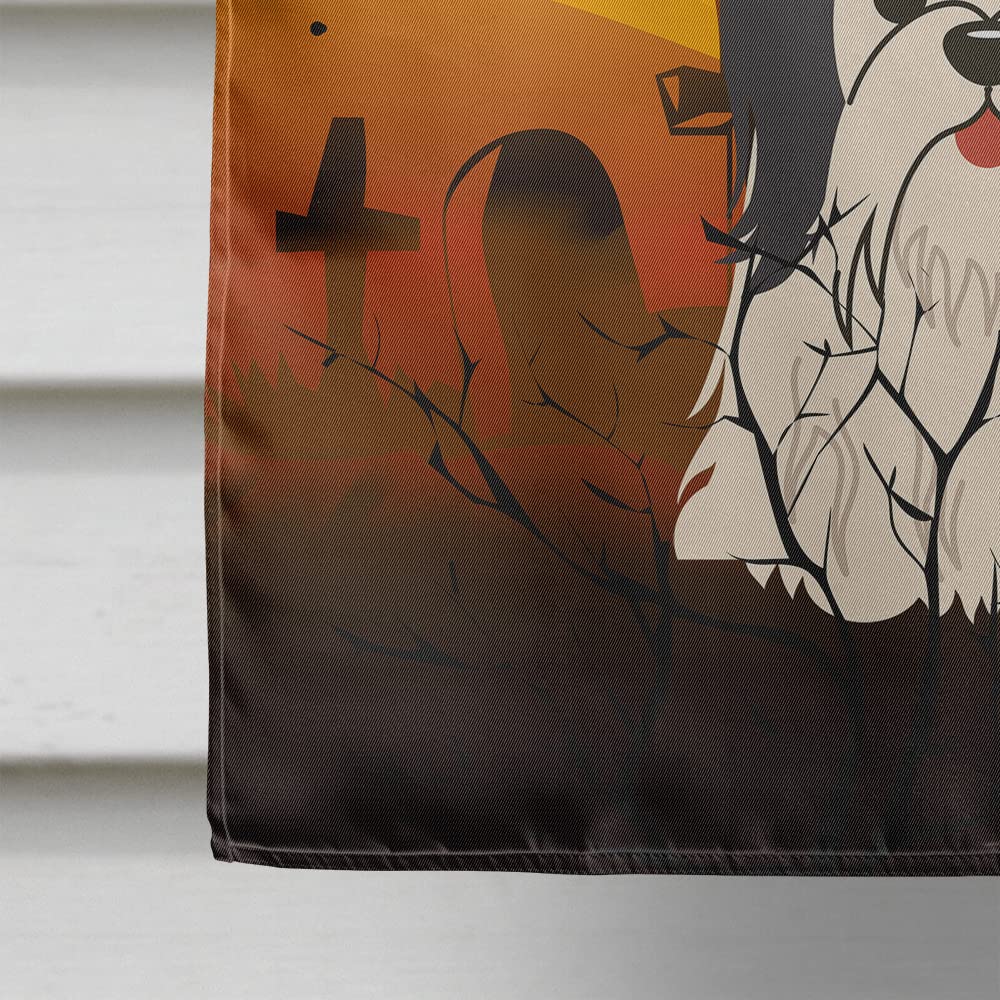Caroline's Treasures BB4354CHF Halloween Shih Tzu Black White Flag Canvas House Size, Large, Multicolor