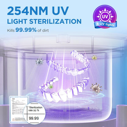 Dental Ultrasonic Retainer Cleaner Machine: 45kHz Dental Cleaning Pod with Digital Timer & 200ML, Cleaning for Dentures, Mouth Guards, Aligners, Night Guards, Braces, Toothbrush Heads & Jewelry 🍁 All In One Marketplace Canada