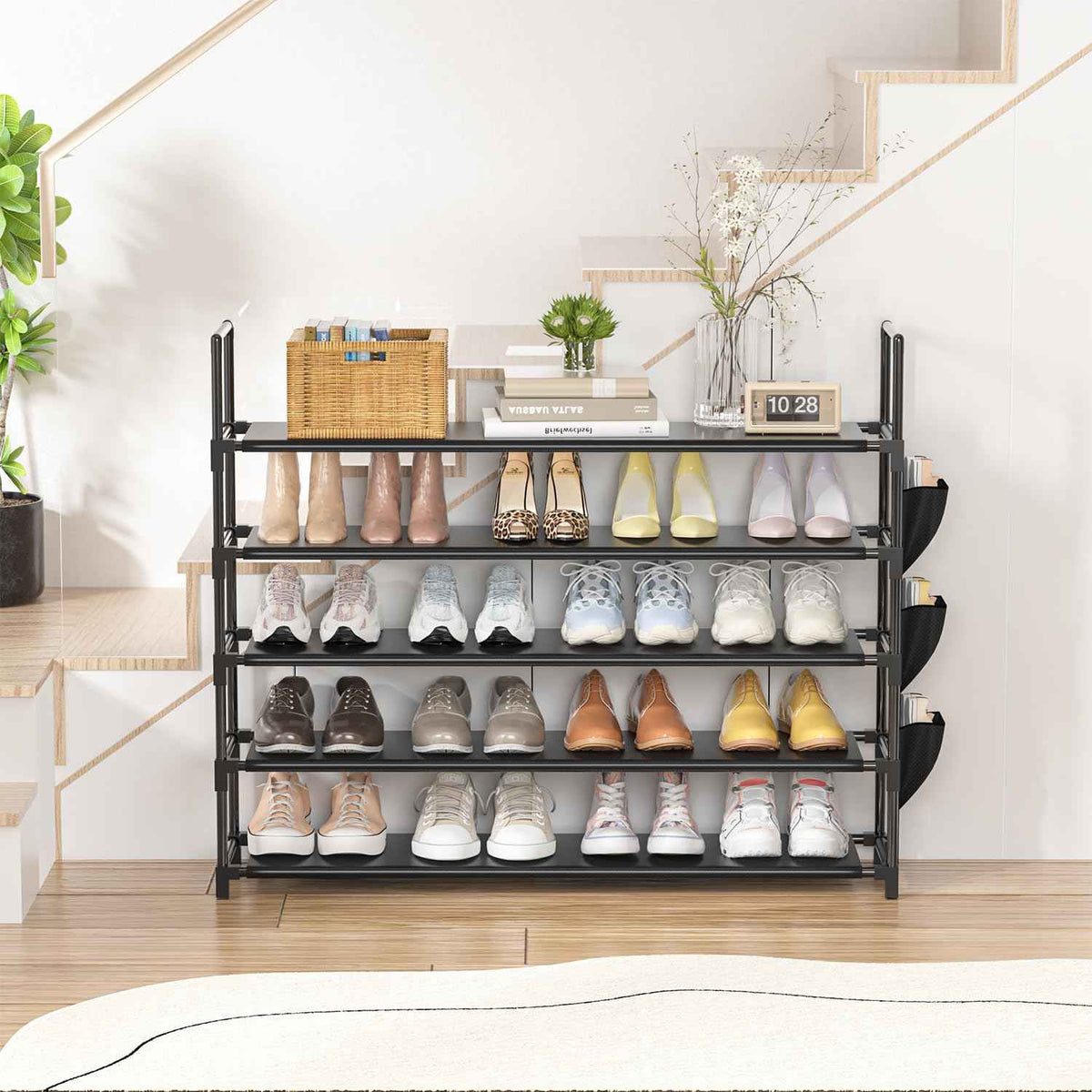 Shoe Rack 5 Tier Shoe Organizer Shoe Storage 20-25 Pairs for Closet Entryway Shoes Holder Space Saving Tall Shoes Shelf for Bedroom Garage Door 🍁 All In One Marketplace Canada