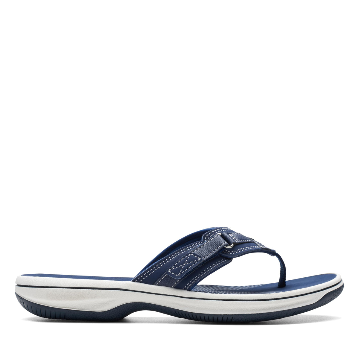 Clarks womens Breeze Sea Flip Flop, New Navy Synthetic, 8 US 🍁 All In One Marketplace Canada