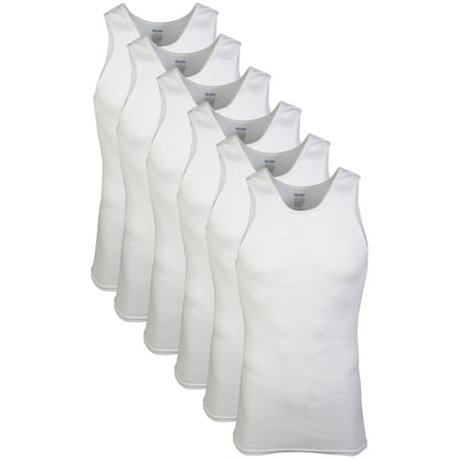 Gildan Men's A-Shirts Tanks Multipack, White (6 Pack), Medium 🍁 All In One Marketplace Canada