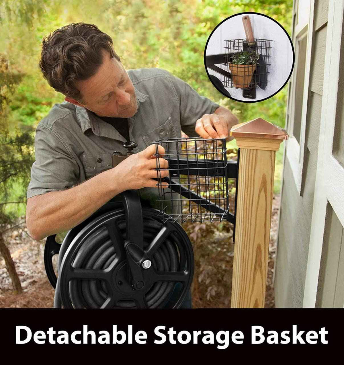 Liberty Garden 712-B Single Arm Navigator Multi-Directional Garden Hose Reel, Holds 125-Feet of, 5/8-Inch, Black, Height: 22.00", Width: 20.25", Depth: 18.6", Weight: 12.50 lbs 🍁 All In One Marketplace Canada