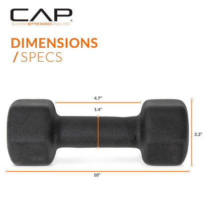 CAP Barbell Neoprene Dumbbell Weights, 12 lb Pair, Black 🍁 All In One Marketplace Canada