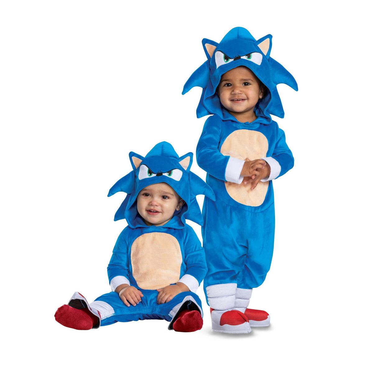 Sonic Costume for Toddlers, Official Sonic Movie 3 Posh Halloween Costume with Detachable Tail, Toddler Size (3T-4T)