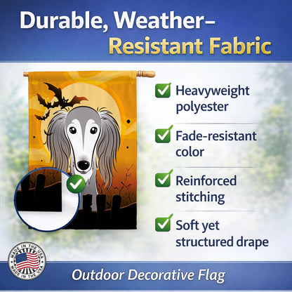 Caroline's Treasures BB1787CHF Halloween Saluki Canvas House Size Flag, Multicolor, Large