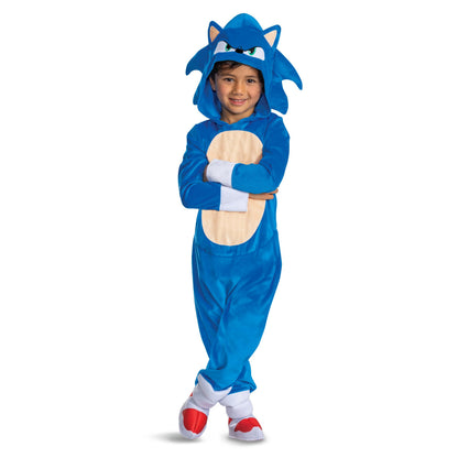 Sonic Costume for Toddlers, Official Sonic Movie 3 Posh Halloween Costume with Detachable Tail, Toddler Size (3T-4T)