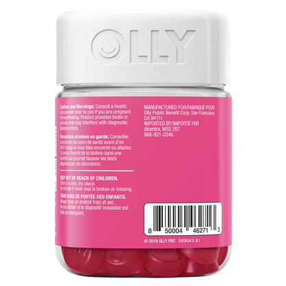 OLLY Undeniable Beauty Gummy Supplement for women Grapefruit Glam with biotin, keratin and vitamins C & E 30 day Supply, 60 gummies 🍁 All In One Marketplace Canada
