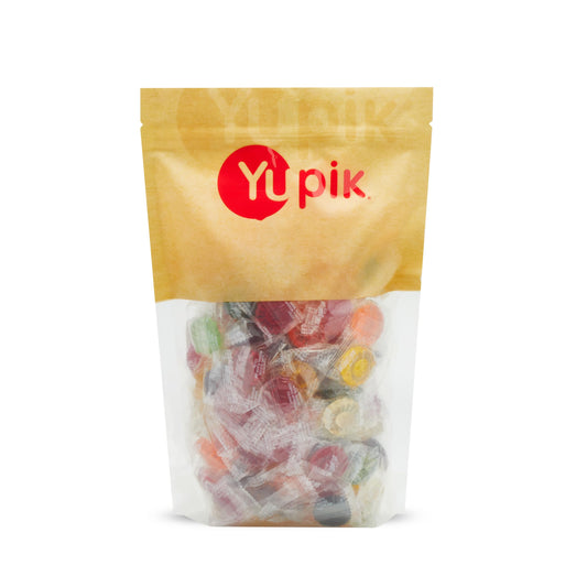 Yupik Assorted Barley Sugar Candies, 1 kg, Gluten-Free, Fat-Free, Individually Wrapped Hard Candies, Perfect for Snacking, Gifting & Halloween Treats