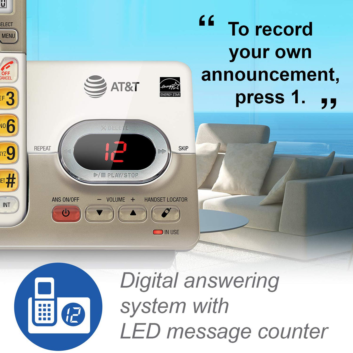 AT&T EL52303 3-Handsets Cordless Phone System with Answering System, Caller ID/Call Waiting - DECT 6.0 - Upto 14 Minutes Recording Time 🍁 All In One Marketplace Canada