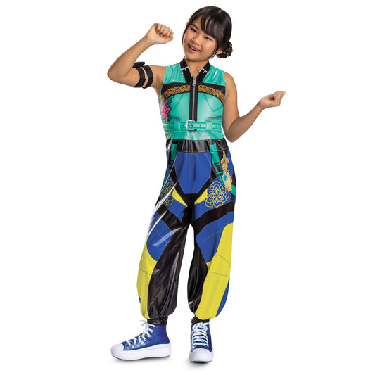 K-Pop Demon Hunters Zoey Costume, Official Halloween Jumpsuit and Arm Accessory Outfit, Kids Size (7-8)