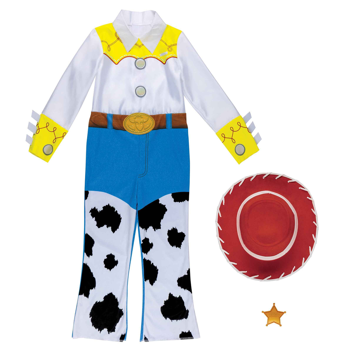 Disney Toy Story Sheriff Jessie Costume for Kids, Official Toy Story 5 Halloween Dress Up Outfit, Size (2T)
