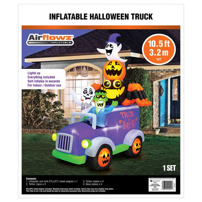 Occasions 10.5' Inflatable Halloween Truck, 10.5 ft Tall, Multicolored