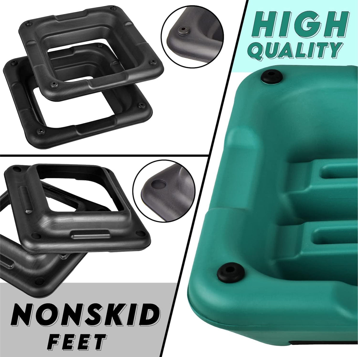 Yes4All High Arobic Step Platform & Stackable Risers - Adjustable 4"/6"/8"/10"/12" Height - Choose Full Step Platform Set or 2-Pack Stackable Risers, Customize for Cardio & Aerobic Exercise - 4 Risers, Black/Green 🍁 All In One Marketplace Canada