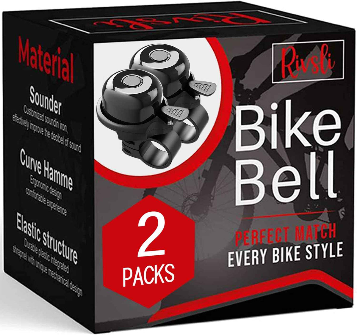 2 Pack Classic Bike Bell, Bicycle Bell | Loud Crisp Clear Sound for City Commuting & Mountain Bikes, BMX Bike, Sports Bike, Durable & Easy-Thumb Hit for Adults Kids, Right Hand/Left Hand Use - Black 🍁 All In One Marketplace Canada