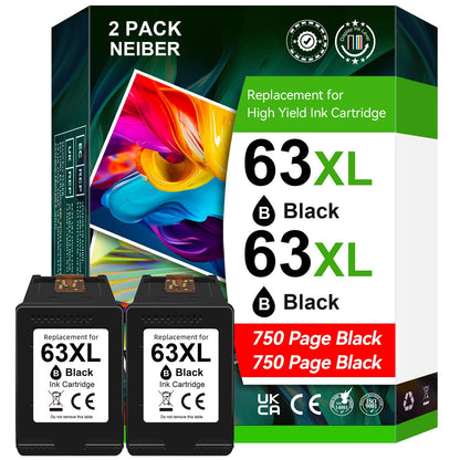 63XL Ink Cartridge Black for HP 63 Ink Cartridges for HP63 for HP63XL Black, Compatible for HP Envy 4520 4522 Officejet 3830 5255 3833 4650 DeskJet 3630 3632 1112 Printer 🍁 All In One Marketplace Canada