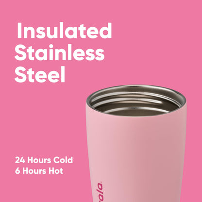 Owala SmoothSip Slider Insulated Stainless Steel Coffee Tumbler, Reusable Iced Coffee Cup, Hot Coffee Travel Mug, BPA Free 12 oz, Pucker Up 🍁 All In One Marketplace Canada