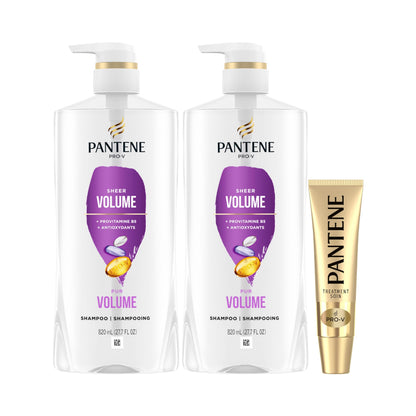 Pantene PRO-V Volume & Body Twin Pack Shampoo, 820 mL Each + Intense Rescue Shot Treatment, 15 mL for dry hair, 1.65 L in Total 🍁 All In One Marketplace Canada