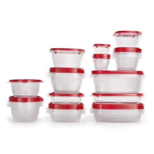 Rubbermaid TakeAlongs Food Storage Containers, 52 Piece Plastic Container Set, Dishwasher and Microwave Safe Meal Prep, Snack, and Lunch Container, BPA Free, Ruby Red 🍁 All In One Marketplace Canada